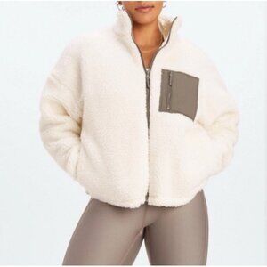 Fabletics Rylan Teddy Jacket Size XL~ Cream Color